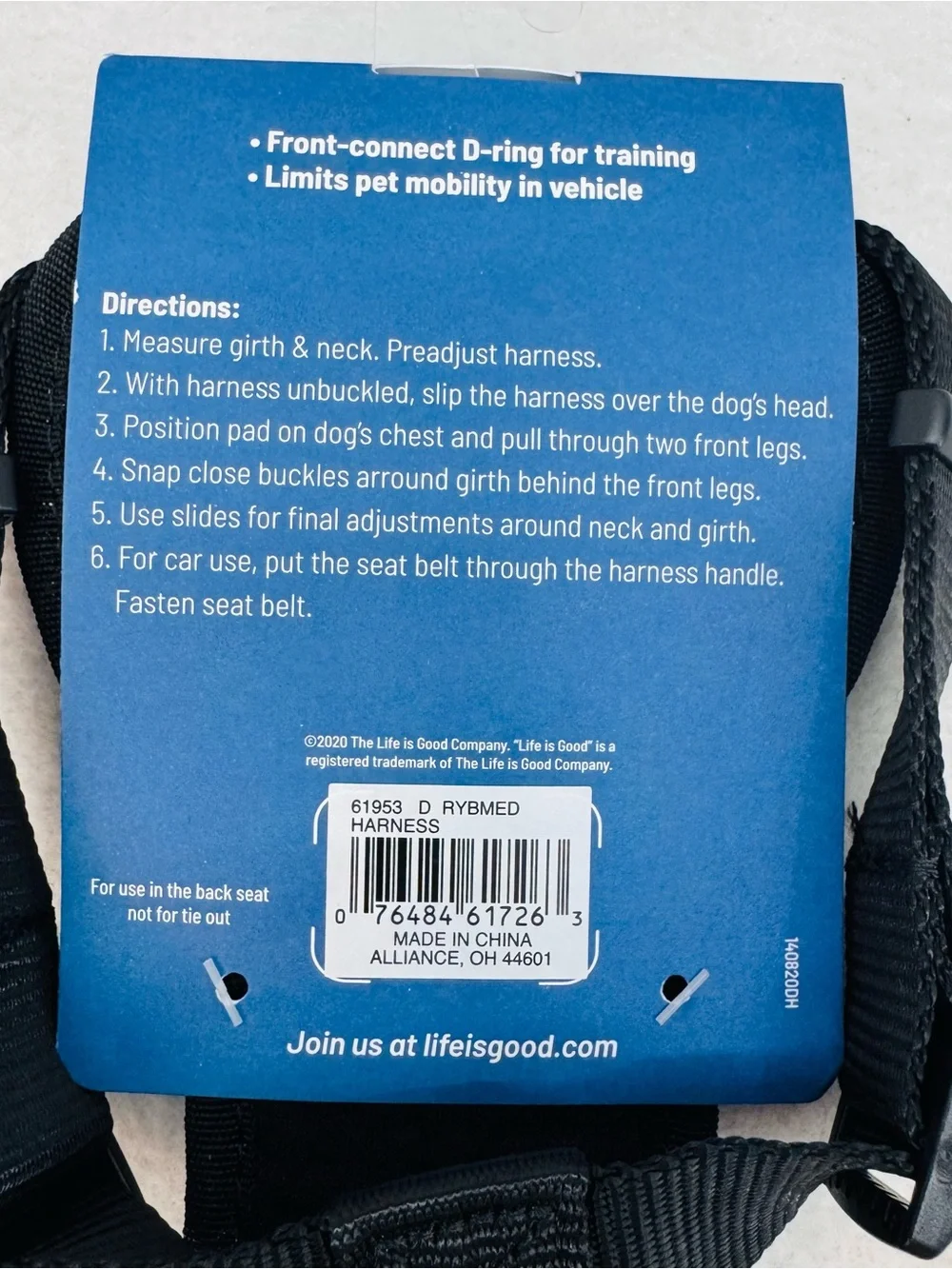 NWT Vintage Rocket Canvas Overlay Dog Harness size Medium Blue 11-50 lbs